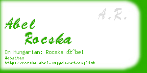 abel rocska business card